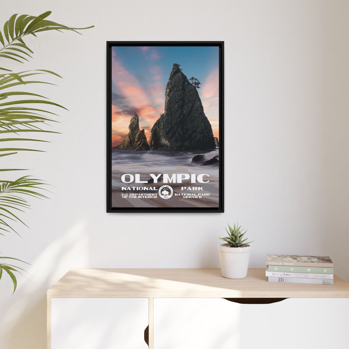 Olympic National Park Framed Canvas - WPA Poster