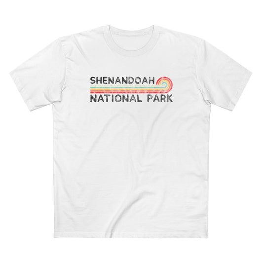 Shenandoah National Park T-Shirt - Vintage Stretched Sunrise in White