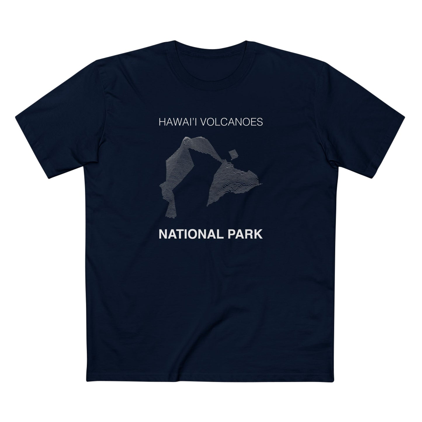 Hawai'i Volcanoes National Park T-Shirt Lines in Navy
