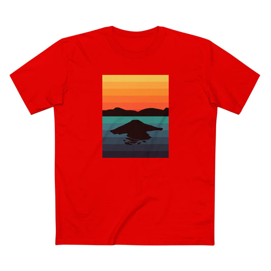 Crater Lake National Park T-Shirt - Gradient Poster Design in Red