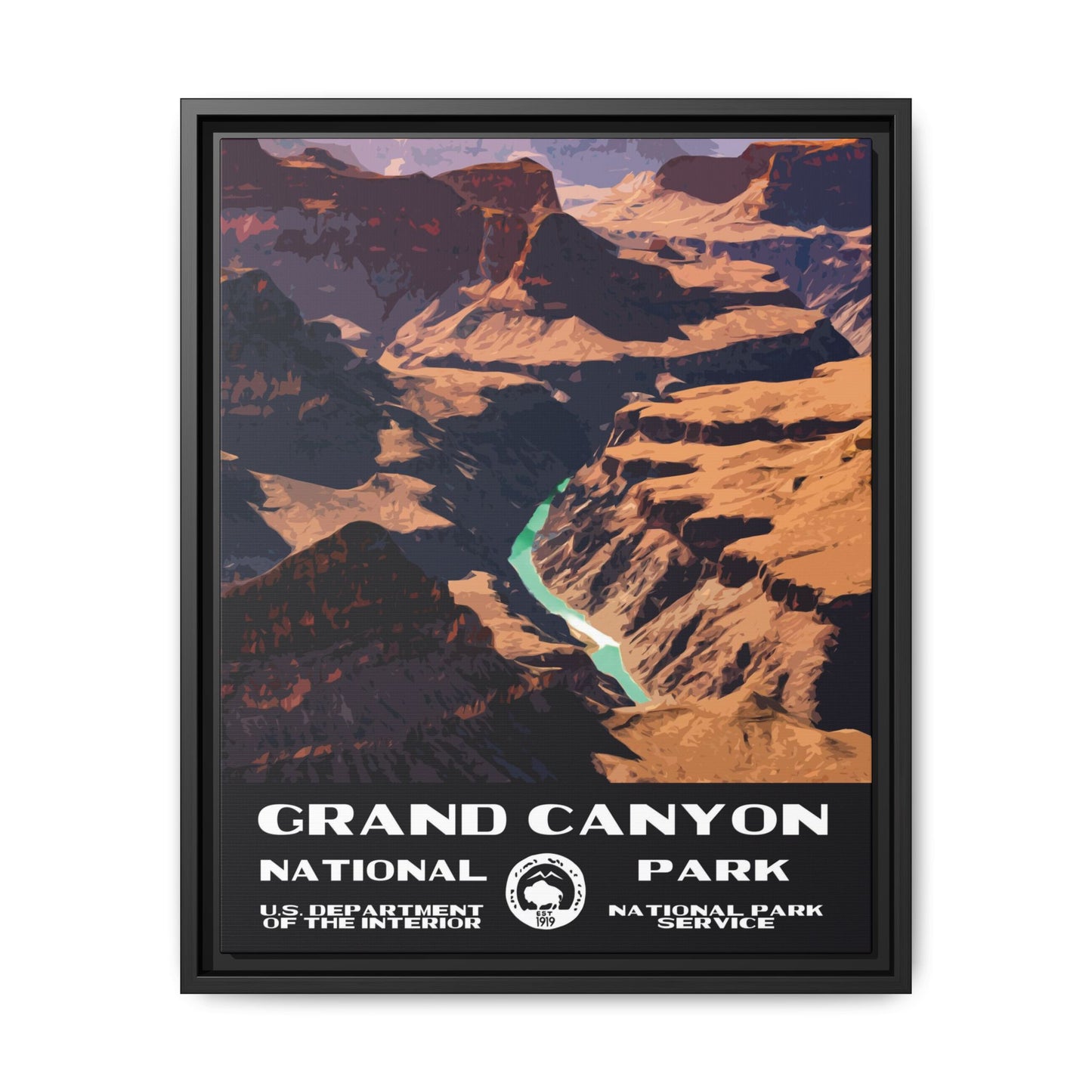 Grand Canyon National Park Framed Canvas - WPA Poster