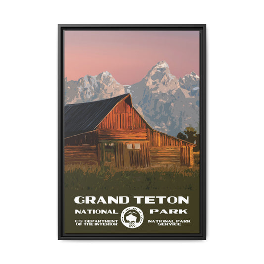 Grand Teton National Park Framed Canvas - WPA Poster Barn