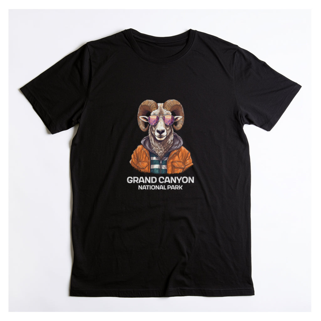 Grand Canyon National Park T-Shirt - Bighorn Sheep in Black