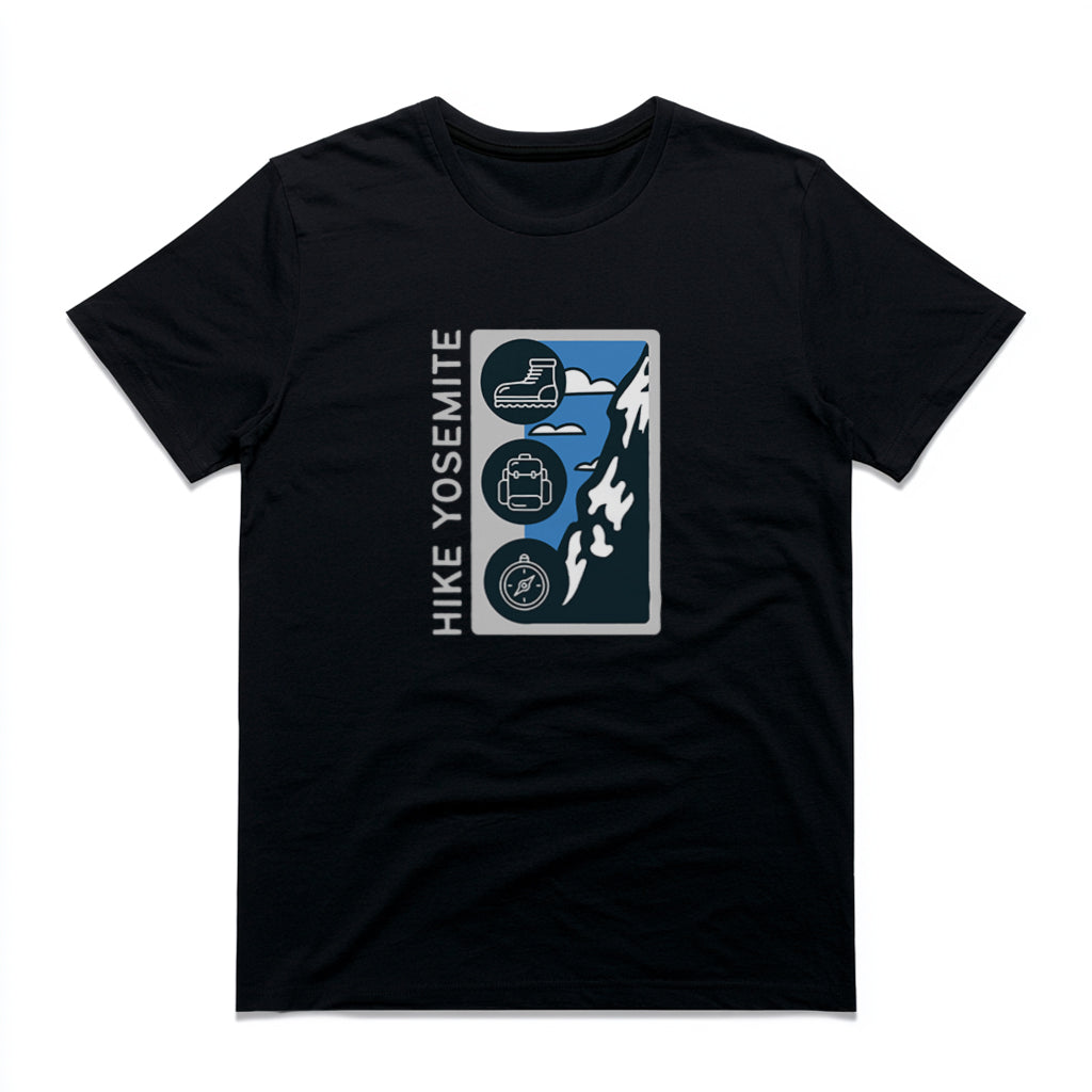 Yosemite National Park T-Shirt - Hike Yosemite in Black