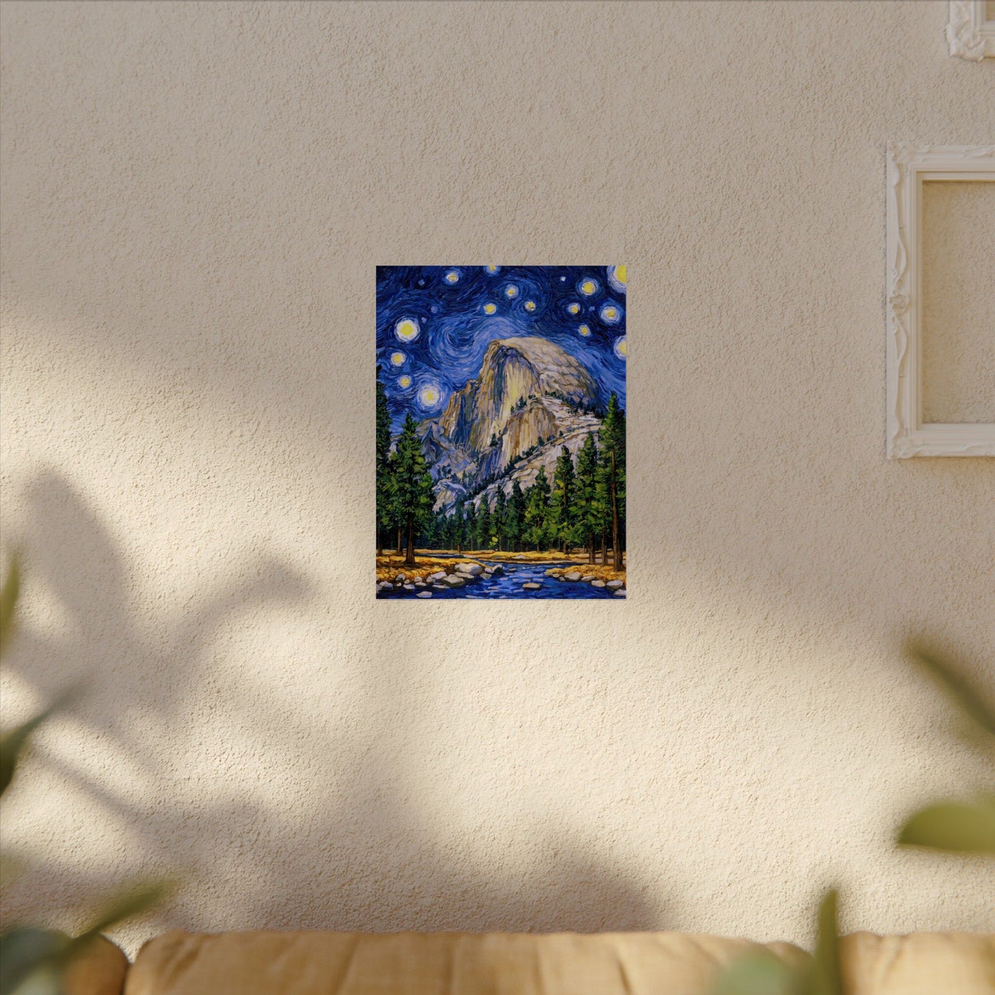 Yosemite National Park Starry Night Poster - Premium Textured Paper