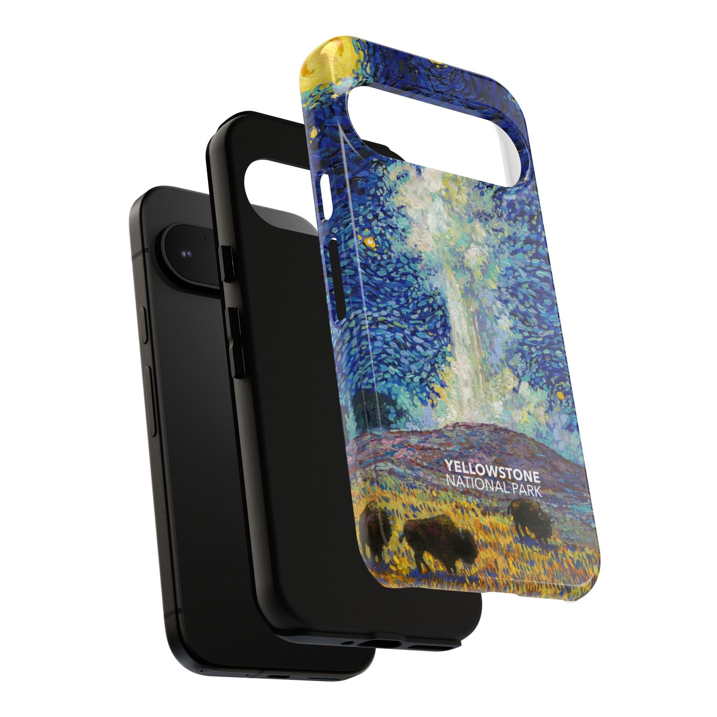 Yellowstone National Park Phone Case - Old Faithful Starry Night