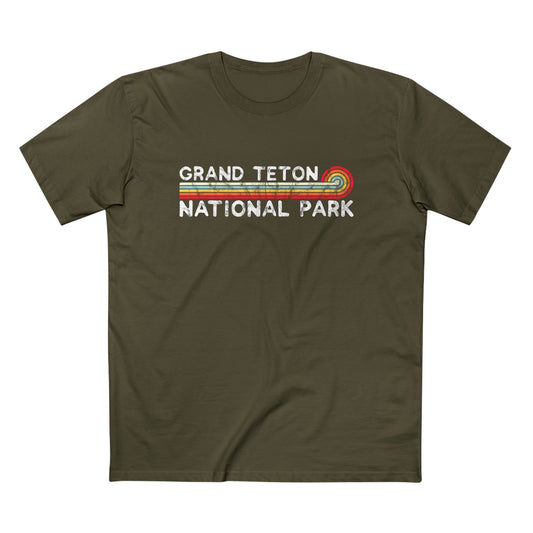 Grand Teton National Park T-Shirt - Vintage Stretched Sunrise