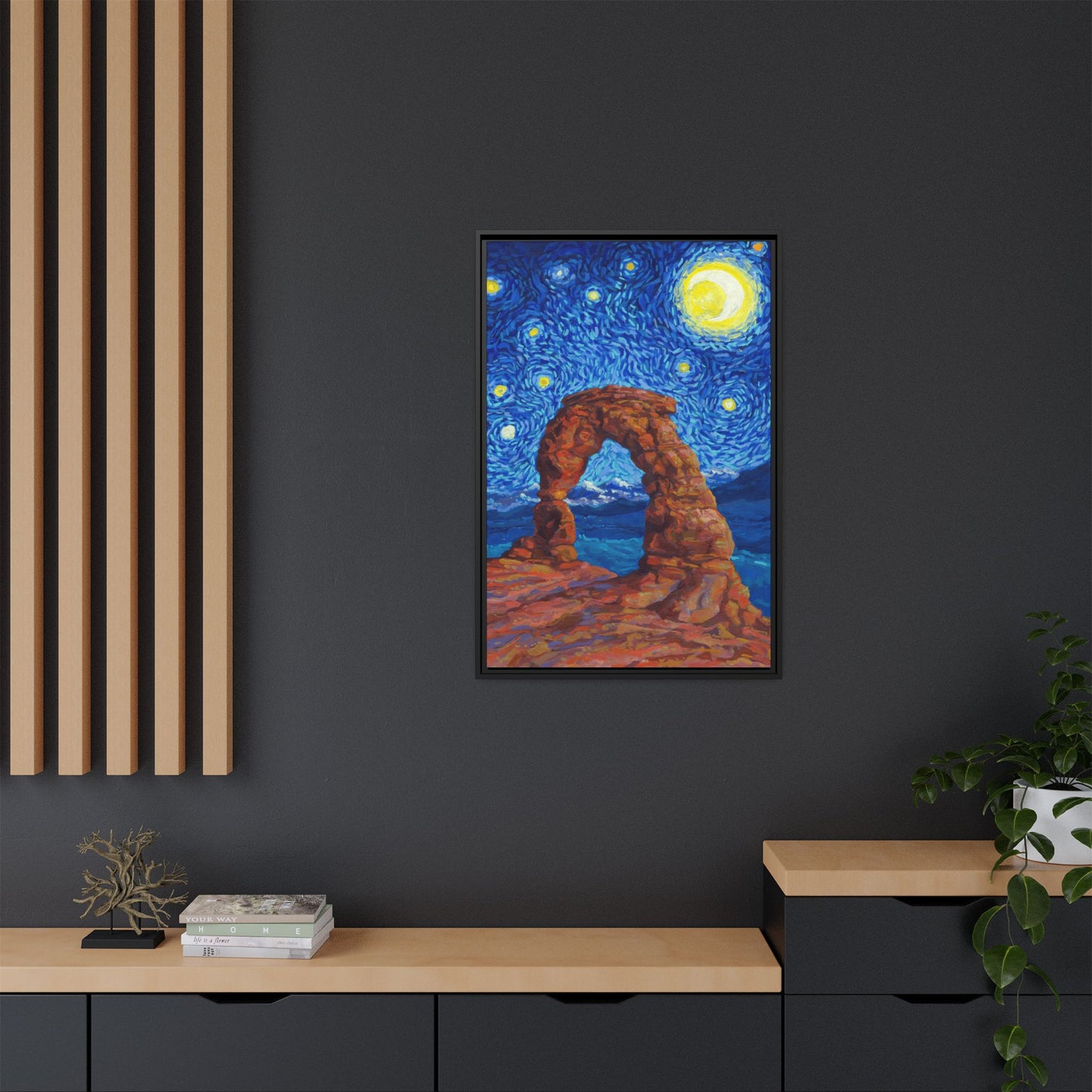 Arches National Park Framed Canvas - The Starry Night