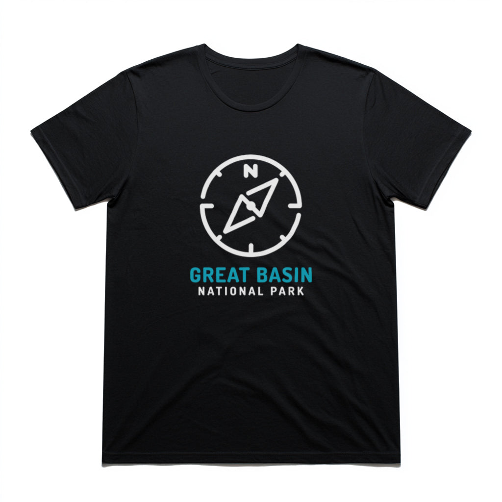 Great Basin National Park T-Shirt Compass Design in Black
