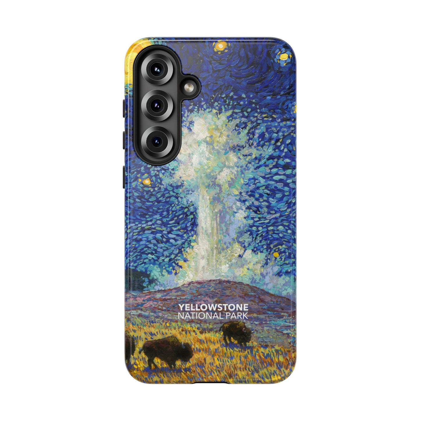 Yellowstone National Park Phone Case - Old Faithful Starry Night