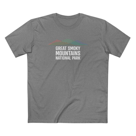 Great Smoky Mountains National Park T-Shirt - Histogram Design in Athletic Heather