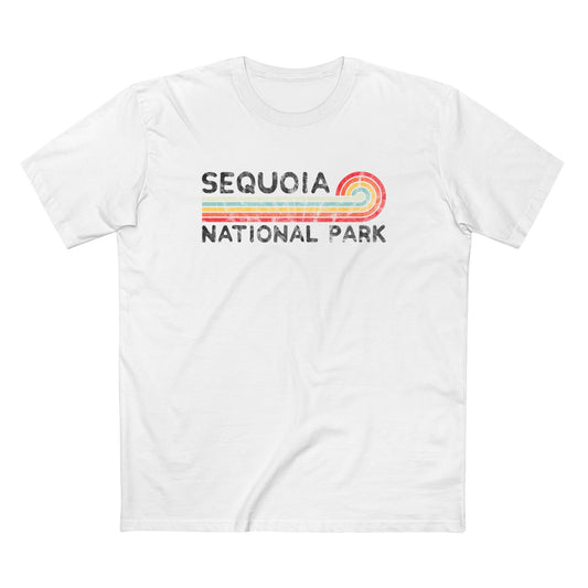 Sequoia National Park T-Shirt - Vintage Stretched Sunrise in White