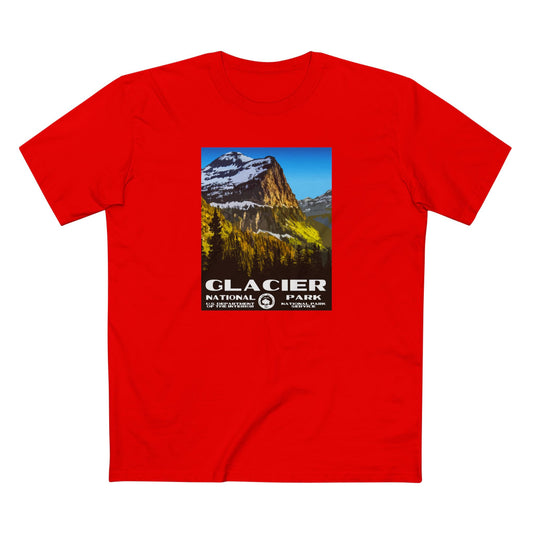 Glacier National Park T-Shirt - WPA Poster in Red
