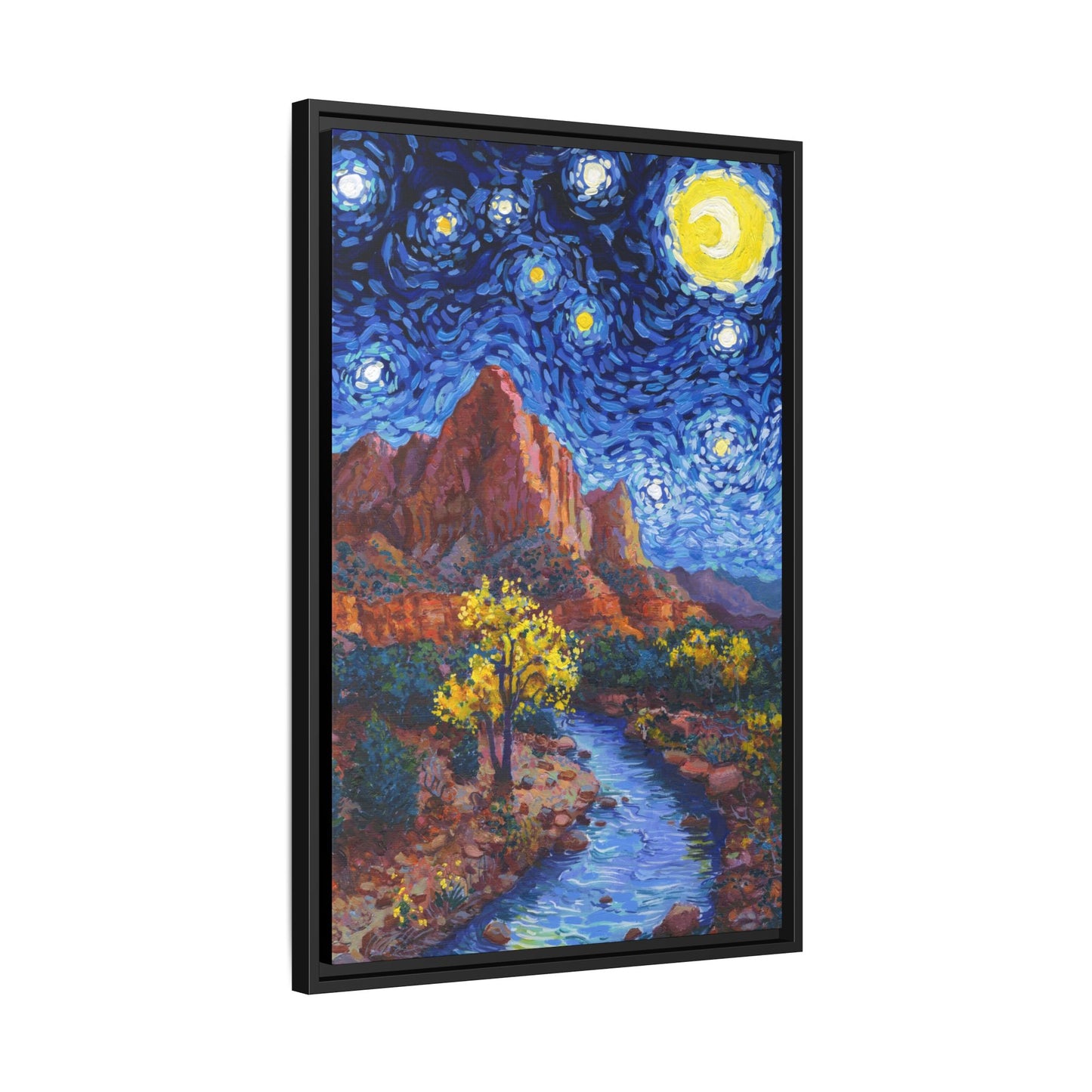 Zion National Park Framed Canvas - The Starry Night