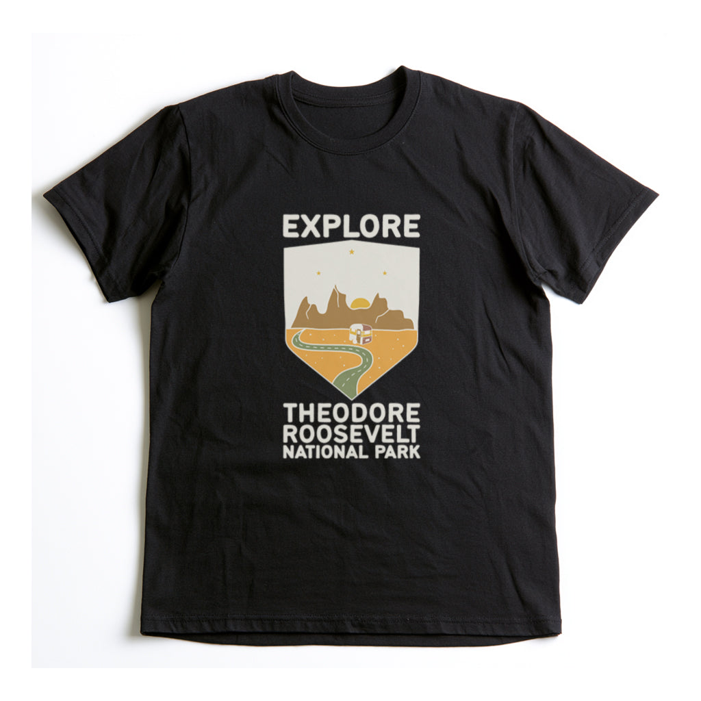 Theodore Roosevelt National Park T-Shirt - Explore Theodore Roosevelt in Black