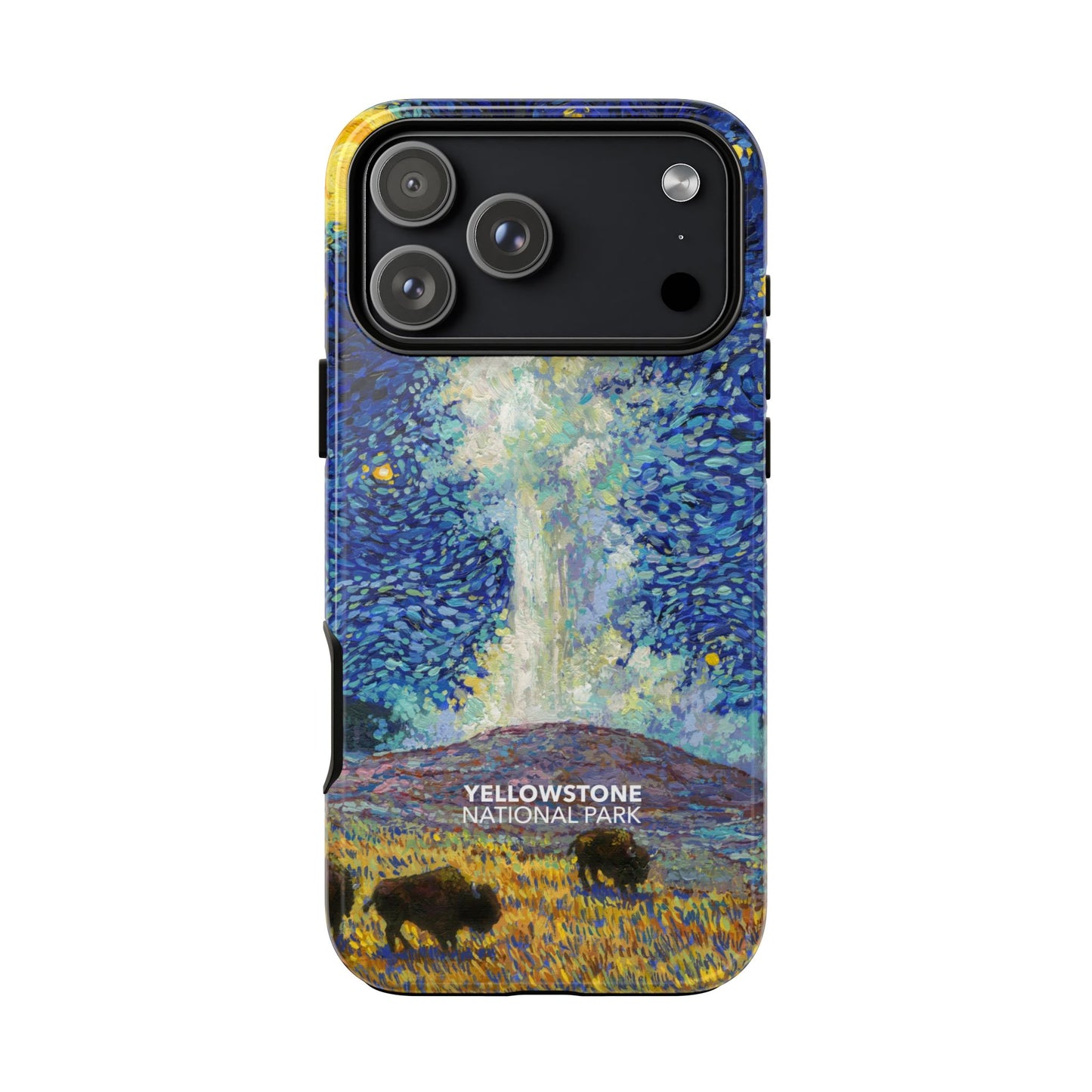 Yellowstone National Park Phone Case - Old Faithful Starry Night