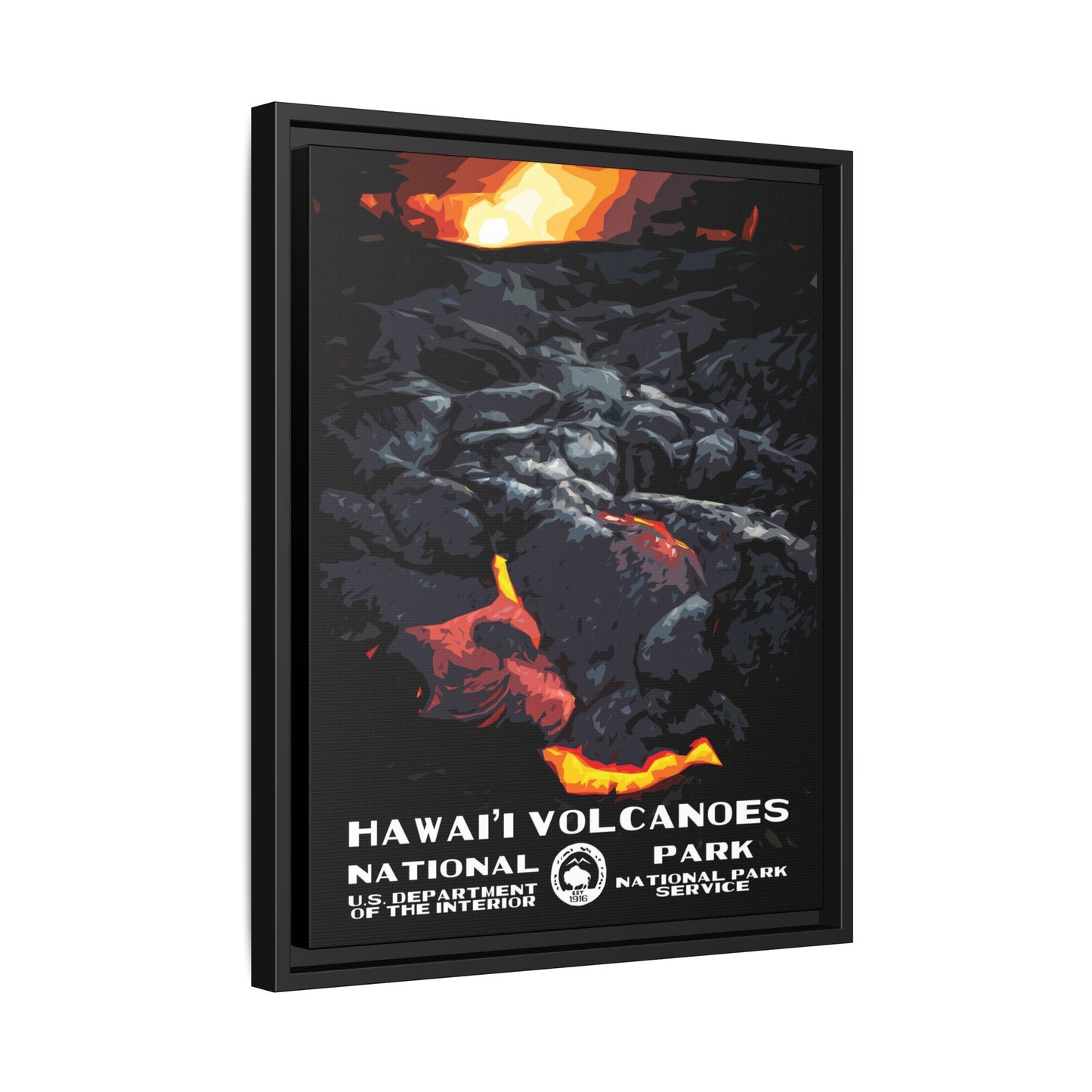 Hawaii Volcanoes National Park Framed Canvas - WPA Poster