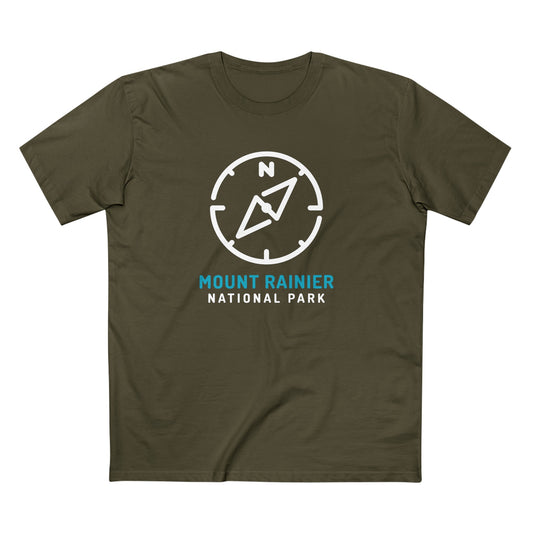 Mount Rainier National Park T-Shirt Compass Design