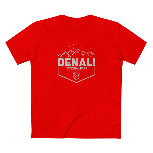 Denali National Park T-Shirt - Mountain Graphic in Red
