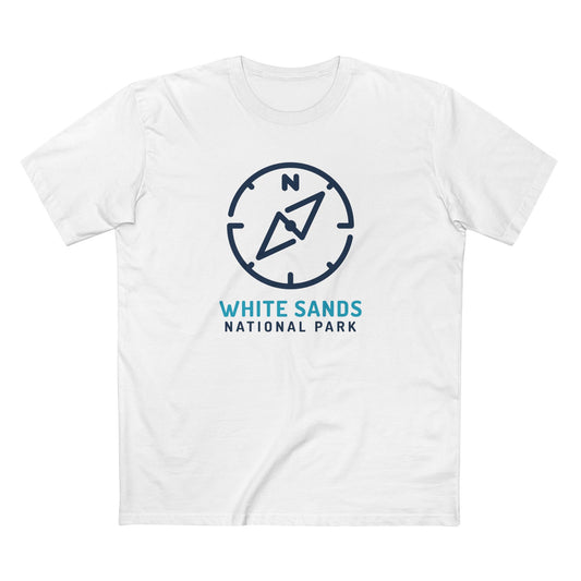 White Sands National Park T-Shirt Compass Design in White