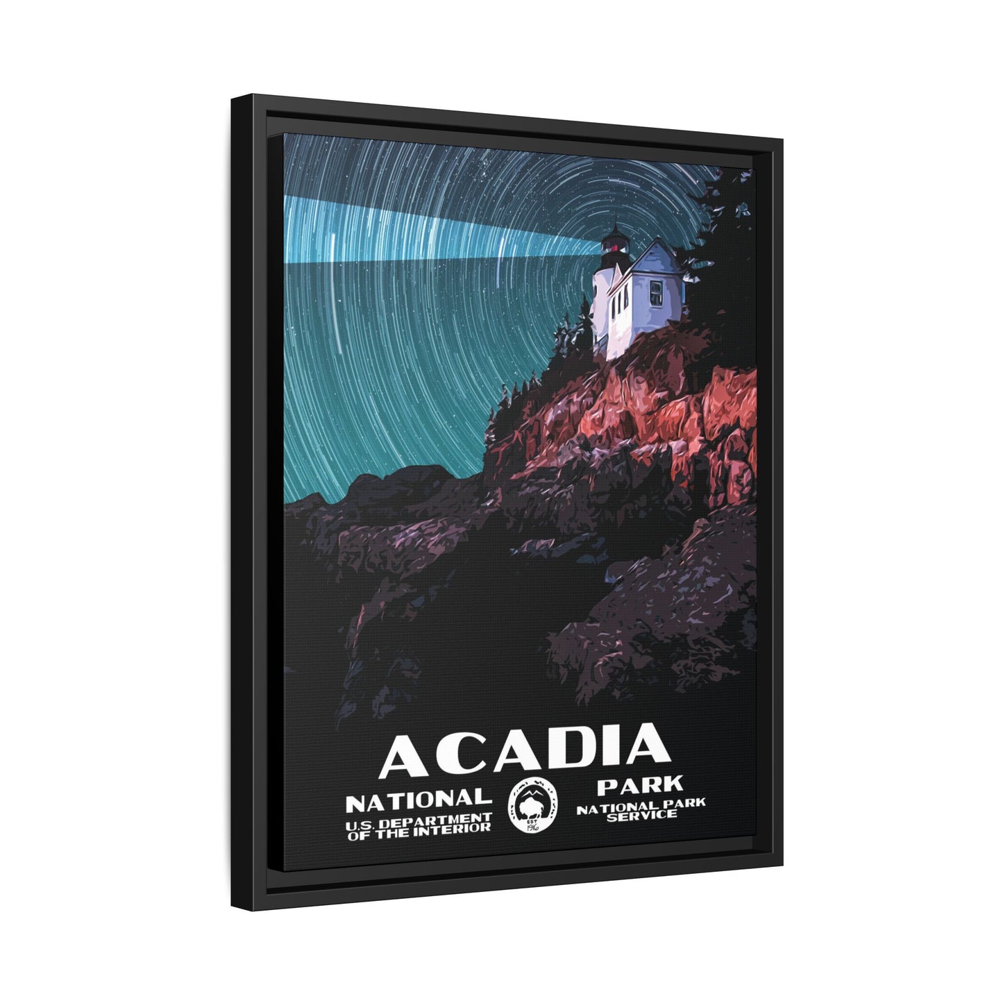 Acadia National Park Framed Canvas - WPA Poster