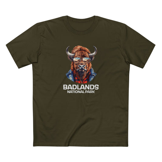 Badlands National Park T-Shirt - Bison in Army