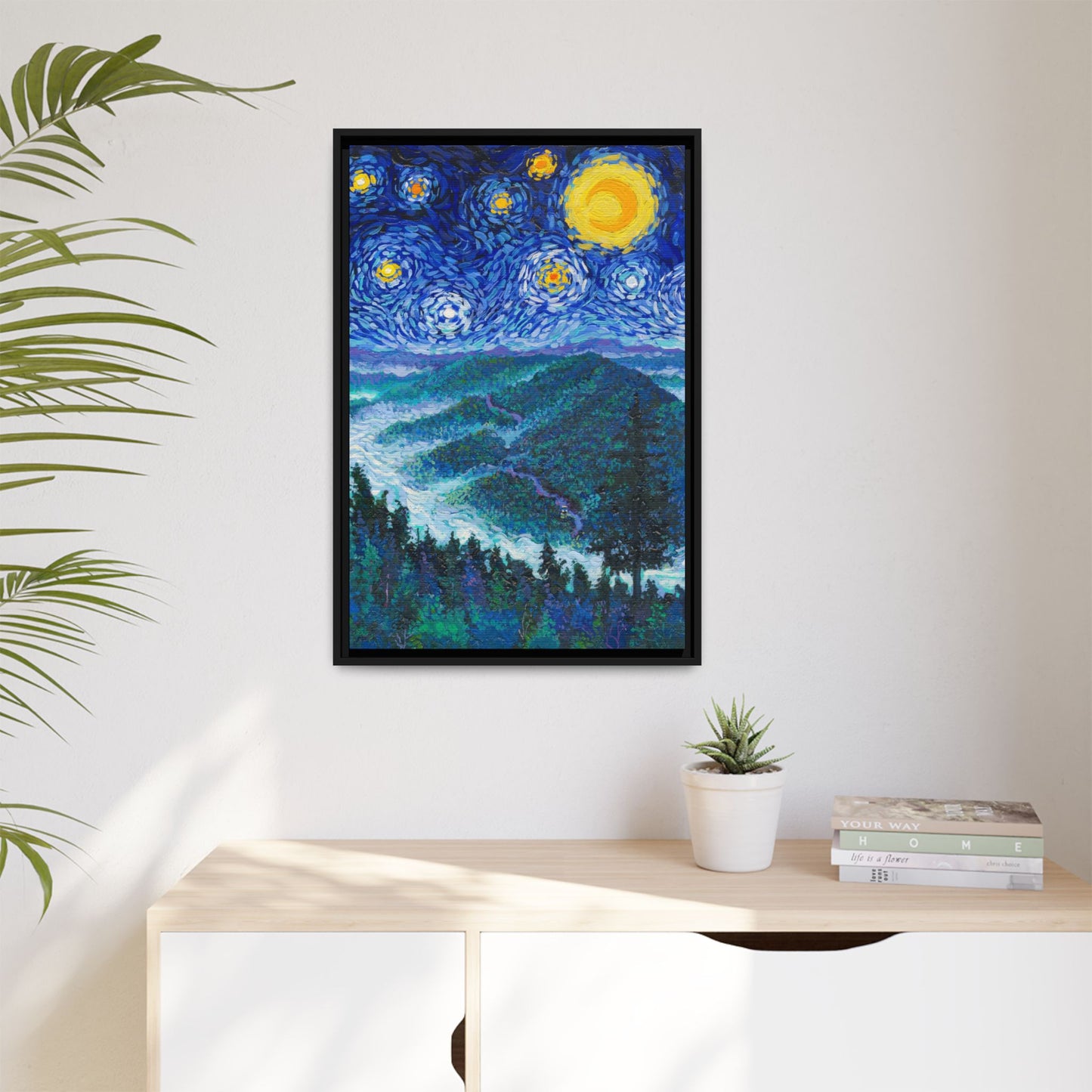 Great Smoky Mountains National Park Framed Canvas - The Starry Night