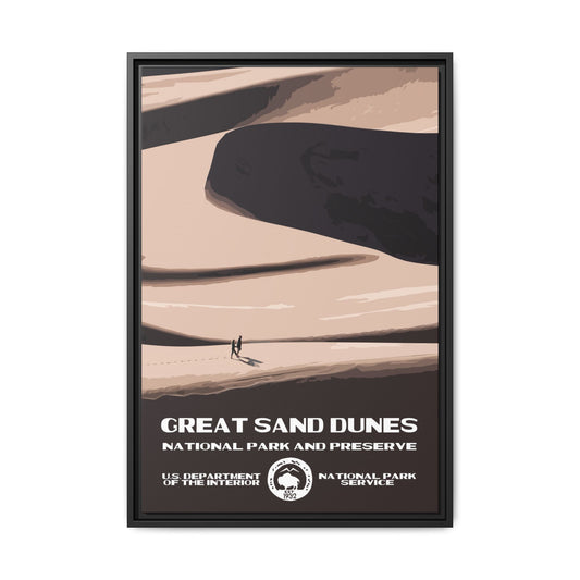 Great Sand Dunes National Park Framed Canvas - WPA Poster