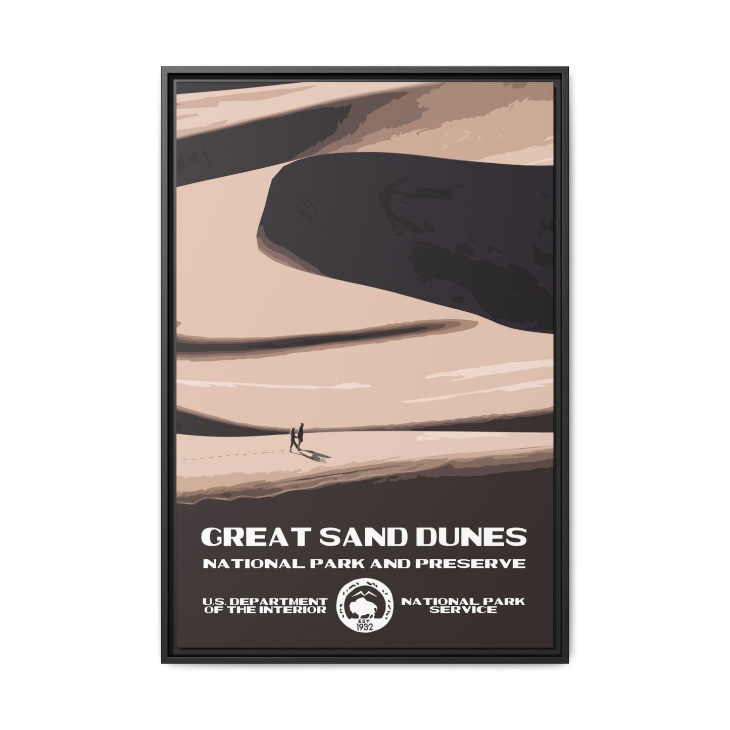 Great Sand Dunes National Park Framed Canvas - WPA Poster