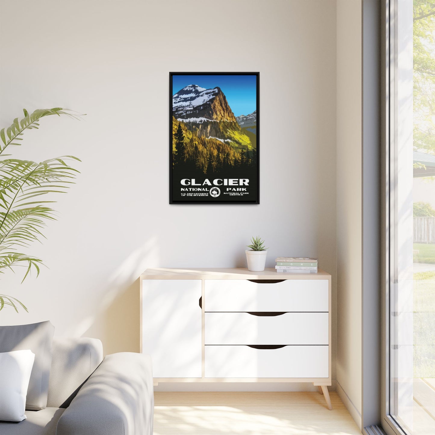 Glacier National Park Framed Canvas - WPA Poster