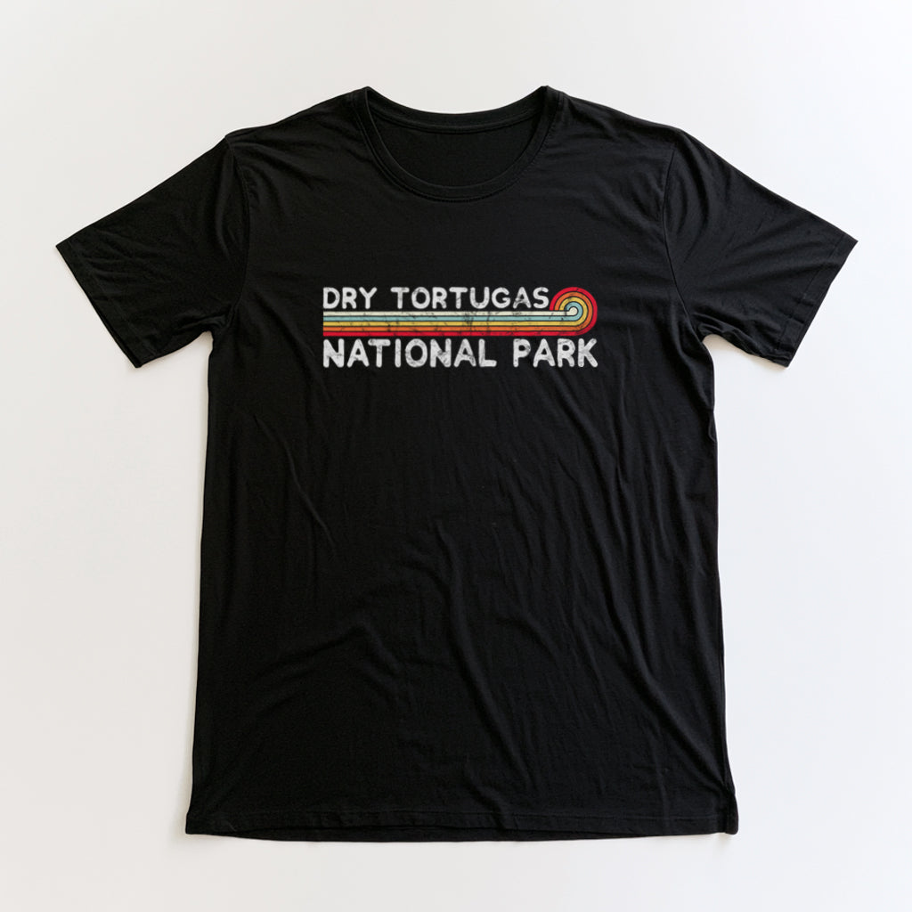 Dry Tortugas National Park T-Shirt - Vintage Stretched Sunrise in Black