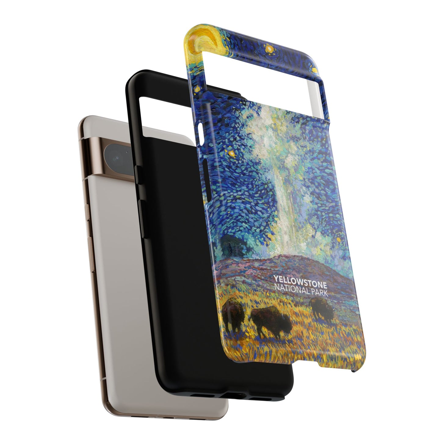 Yellowstone National Park Phone Case - Old Faithful Starry Night