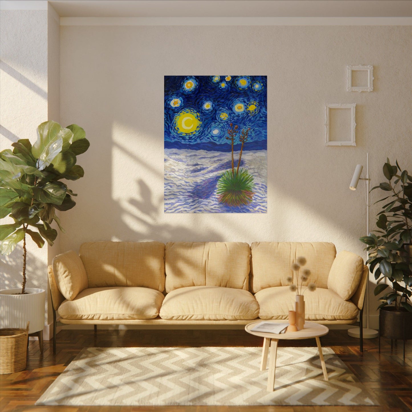 White Sands National Park Park Starry Night Poster - Premium Textured Paper