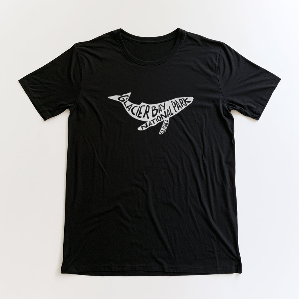 Glacier Bay National Park T-Shirt - Humpback Whale in Black
