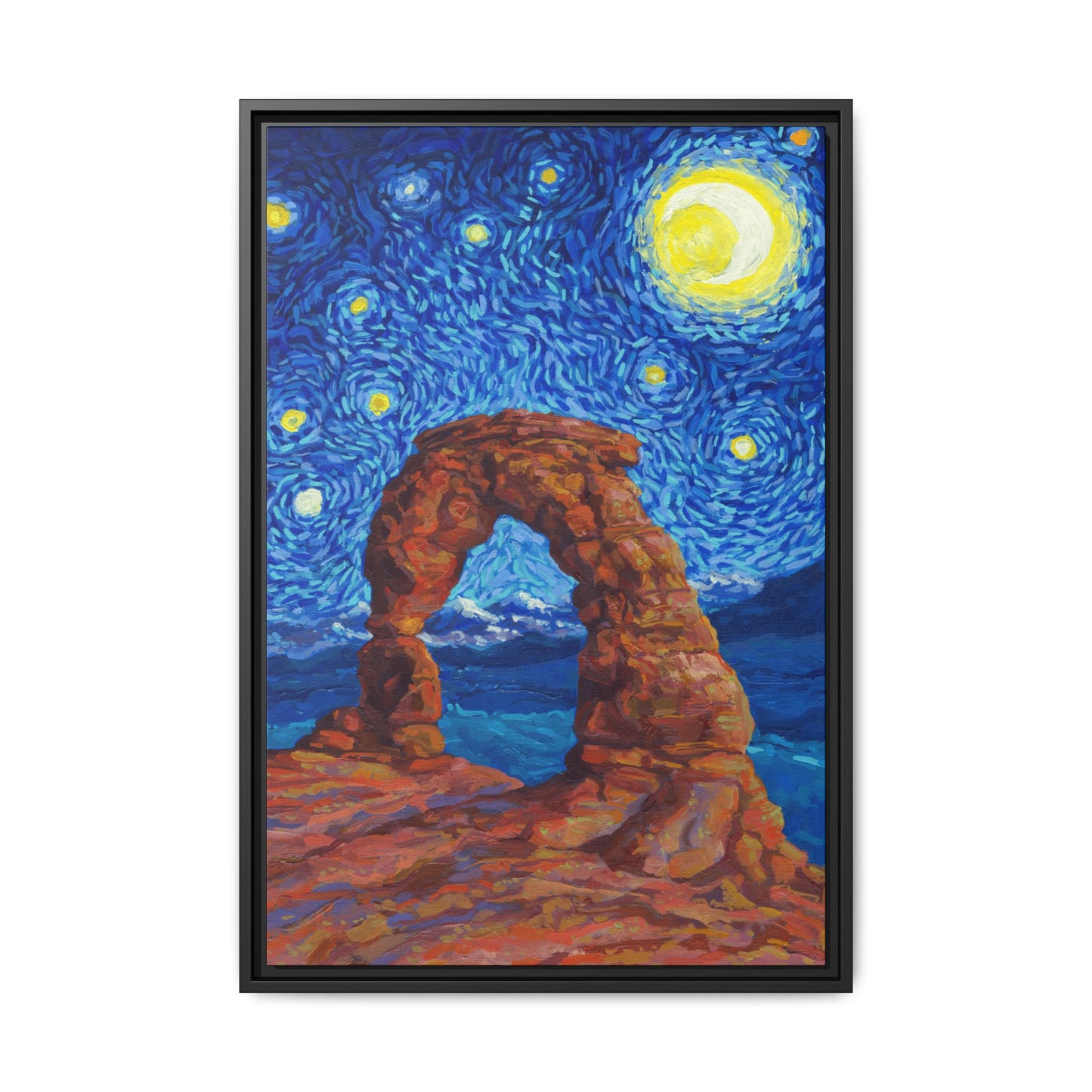 Arches National Park Framed Canvas - The Starry Night