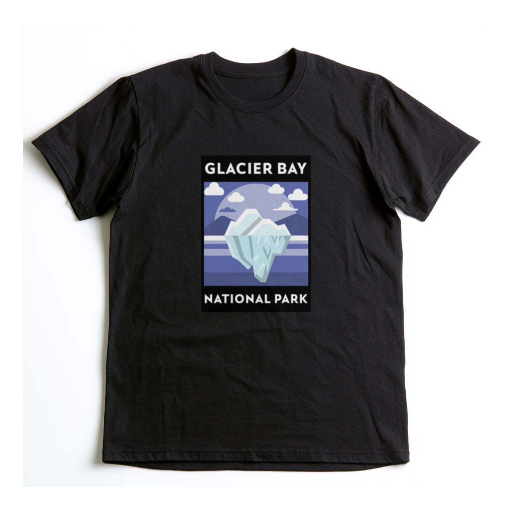 Glacier Bay National Park T-Shirt - Iceberg Poster in Black