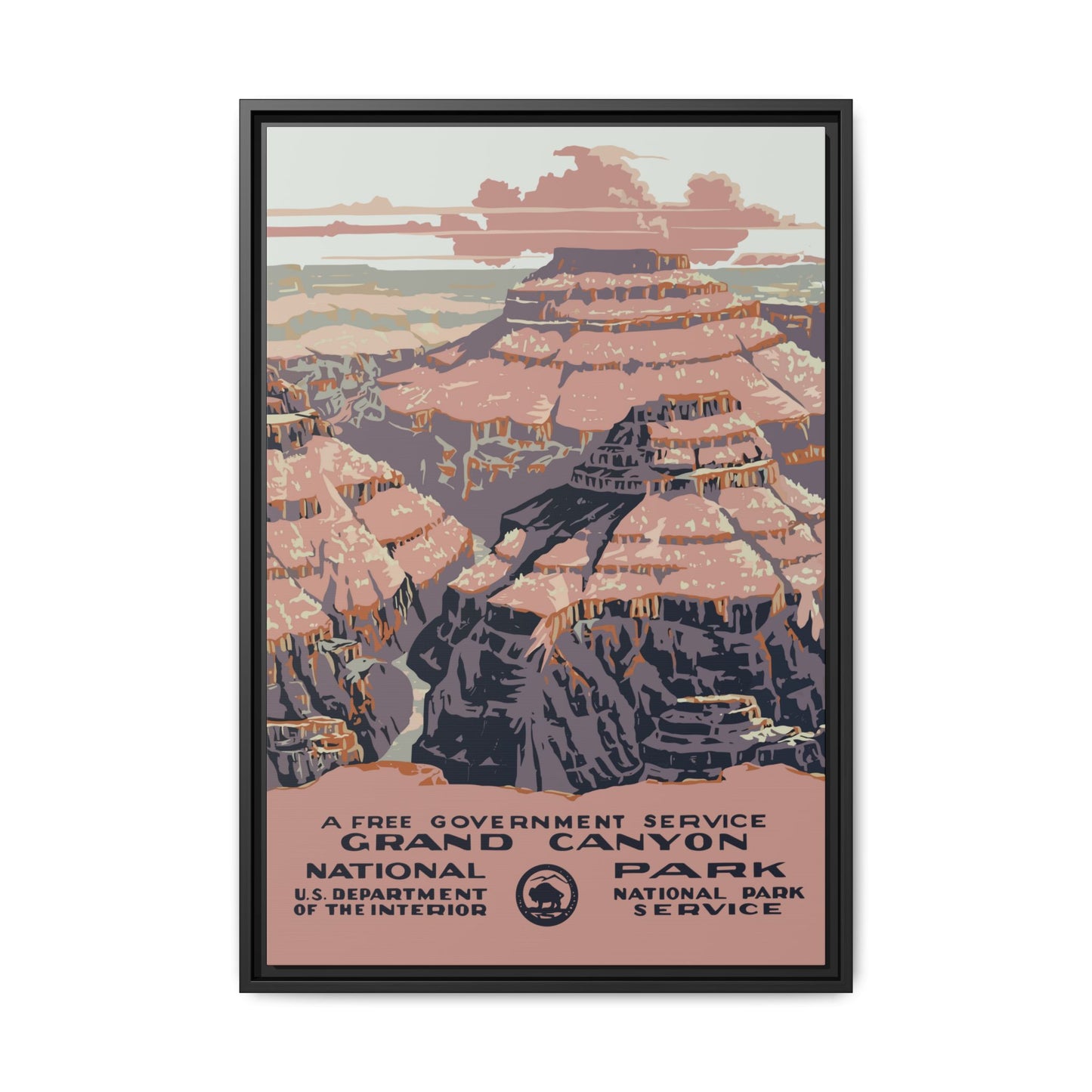 Grand Canyon National Park Framed Canvas - WPA Poster