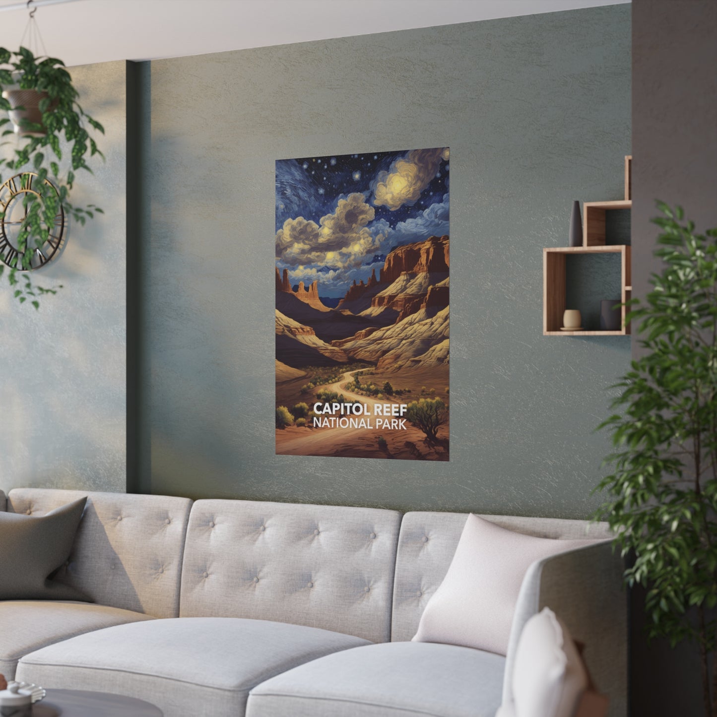 Capitol Reef National Park Poster - Starry Night