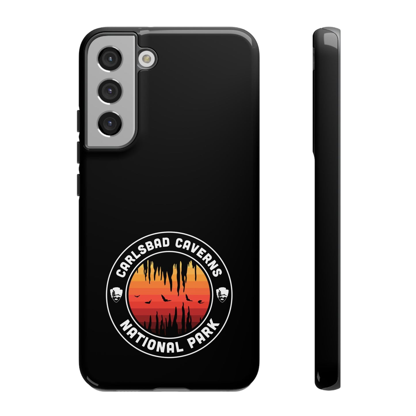 Carlsbad Caverns National Park Phone Case - Orange Round Emblem Design