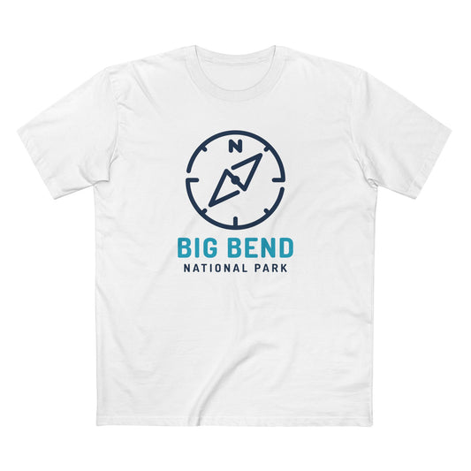 Big Bend National Park T-Shirt Compass Design in White
