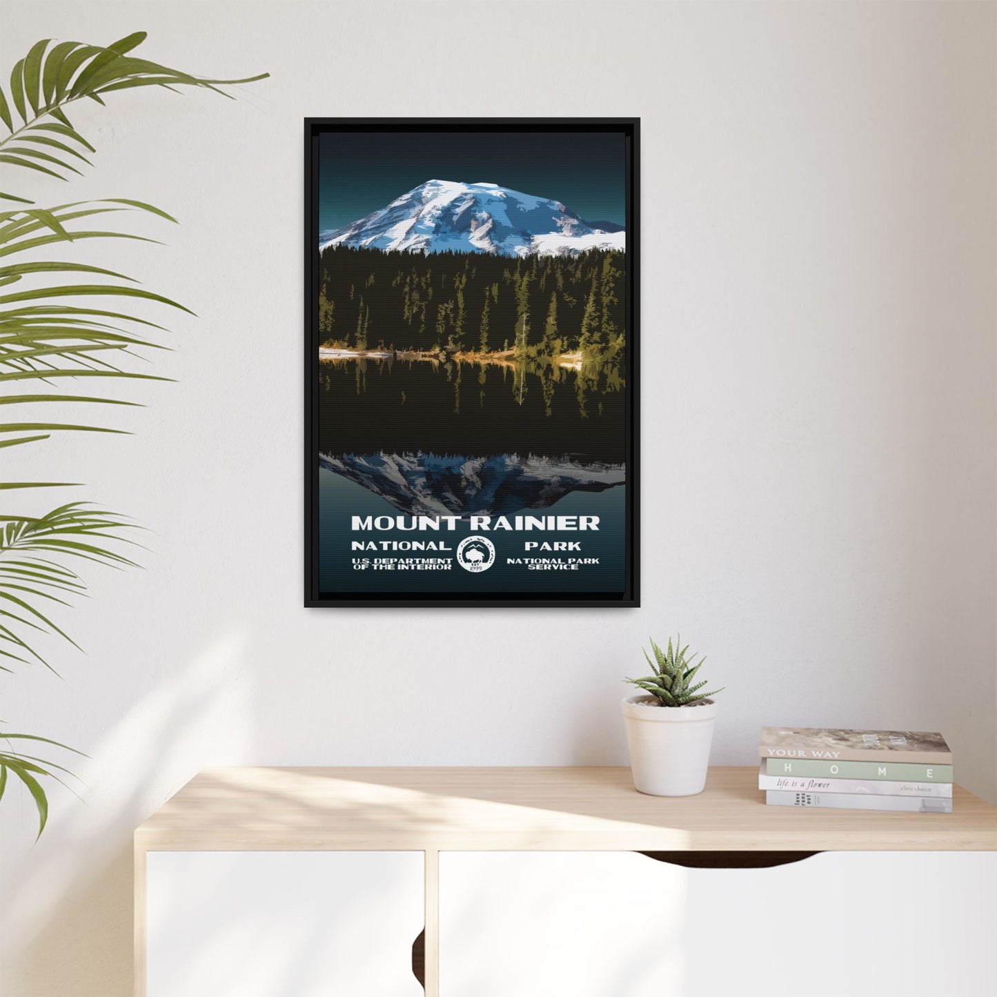 Mount Rainier National Park Framed Canvas - WPA Poster