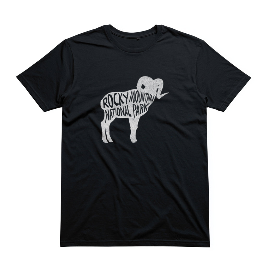 Rocky Mountain National Park T-Shirt - Bighorn Sheep in Black