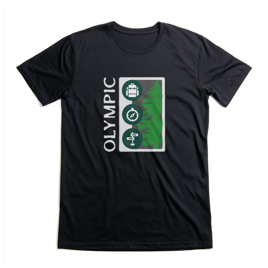 Olympic National Park T-Shirt Tree Graphic in Black