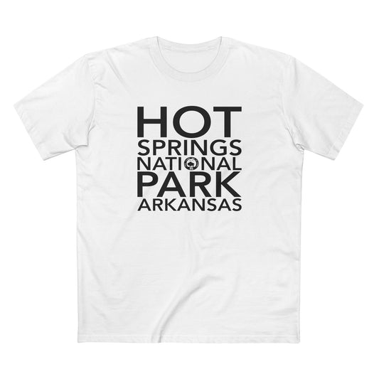Hot Springs National Park T-Shirt Block Text in White