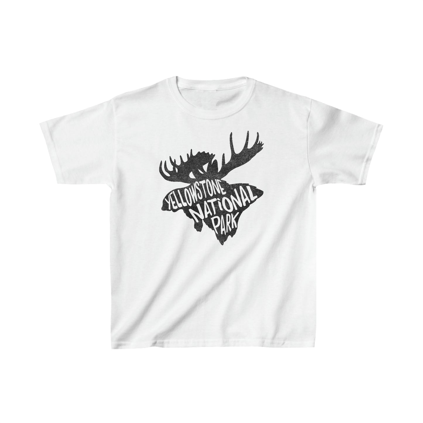 Yellowstone National Park Child T-Shirt - Moose Chunky Text
