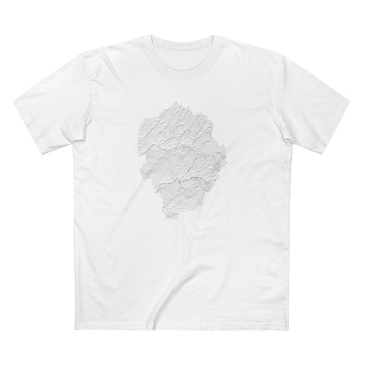 Yosemite National Park T-Shirt - Topographical Lines in White