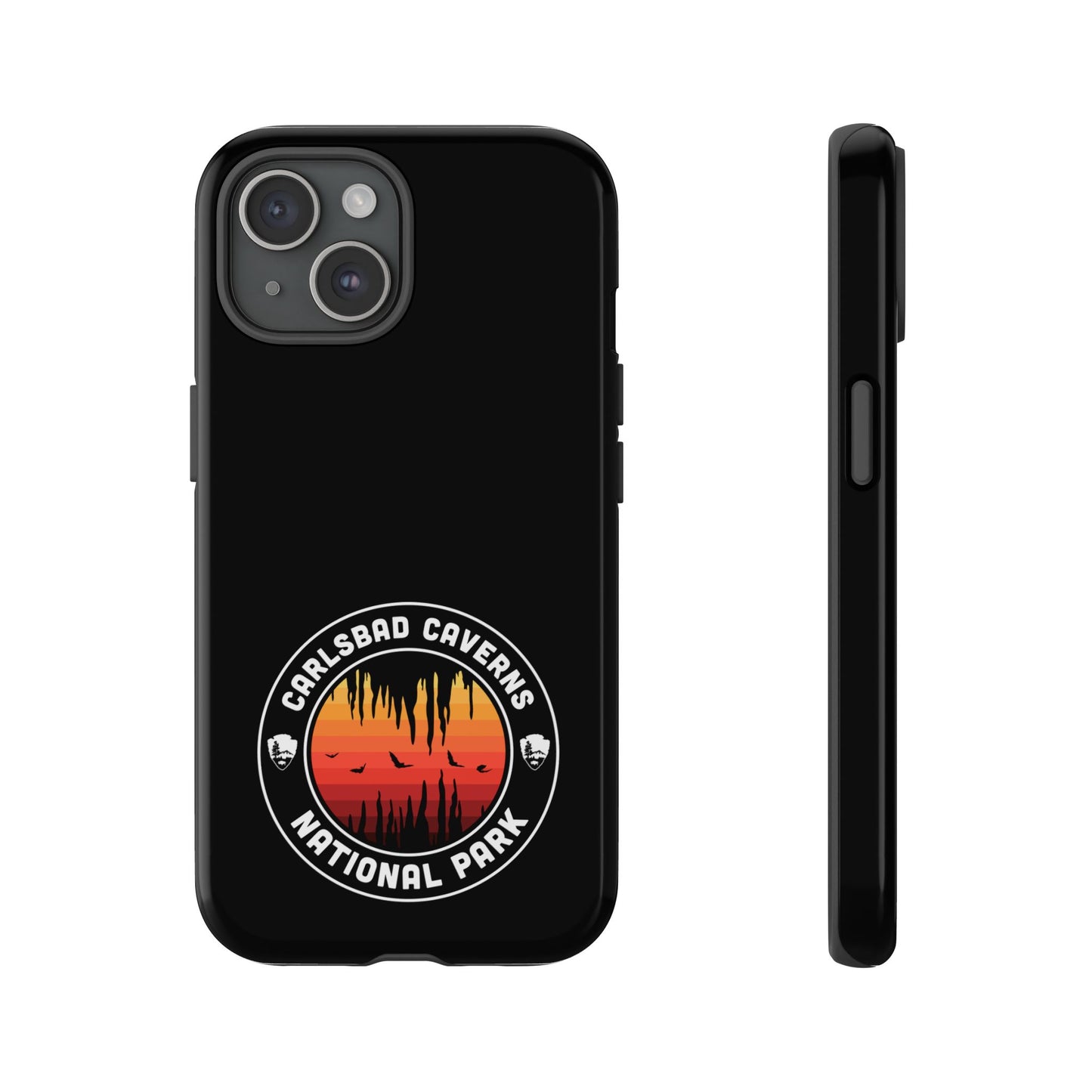 Carlsbad Caverns National Park Phone Case - Orange Round Emblem Design