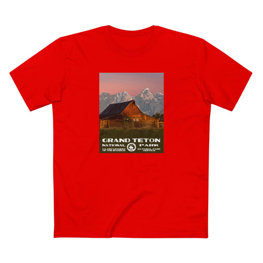 Grand Teton National Park T-Shirt - WPA Poster Barn in Red