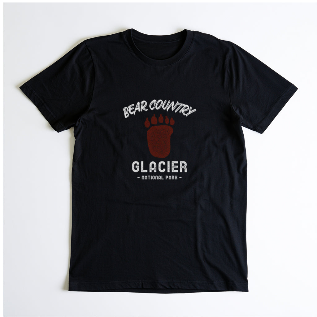 Glacier National Park T-Shirt - Bear Country in Black