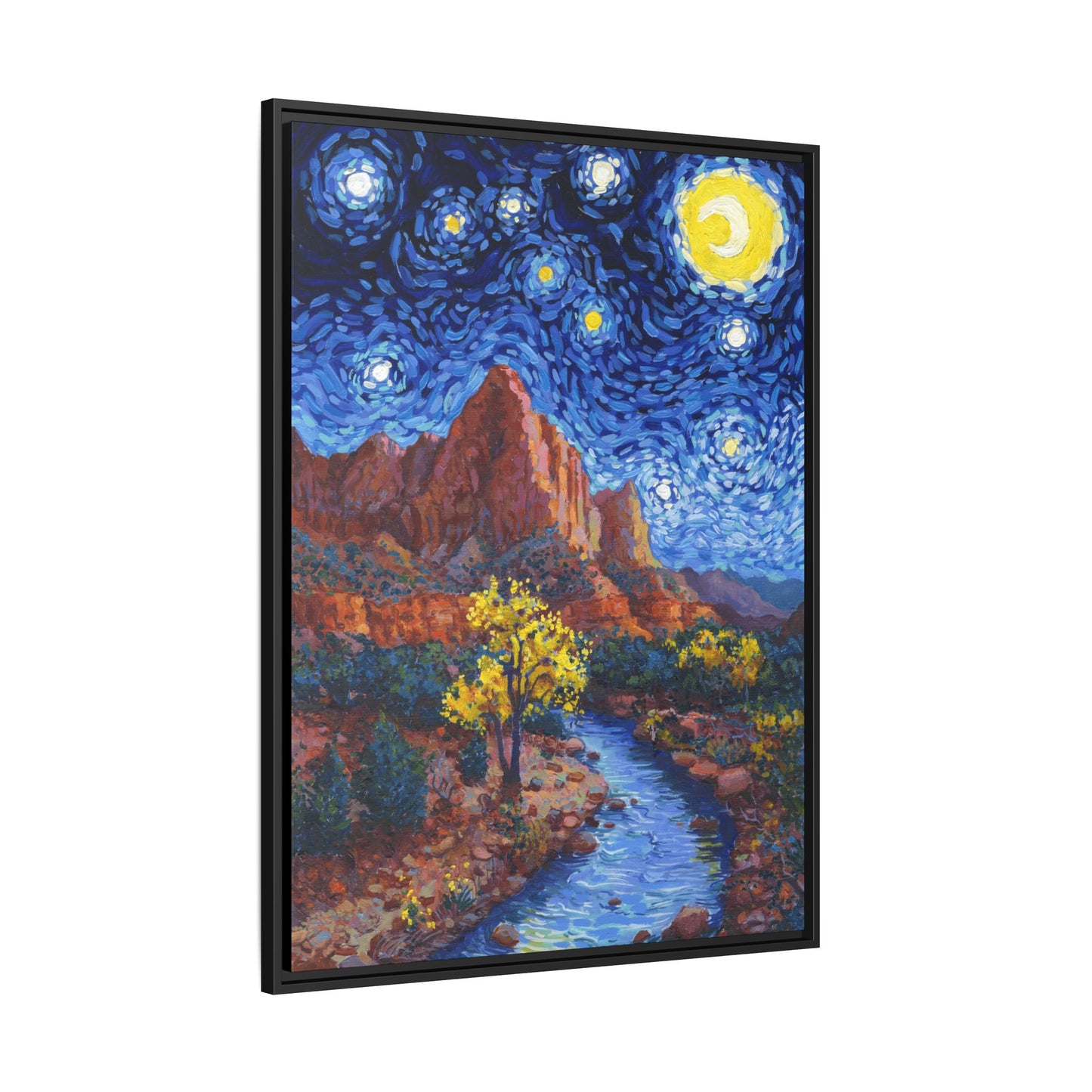 Zion National Park Framed Canvas - The Starry Night